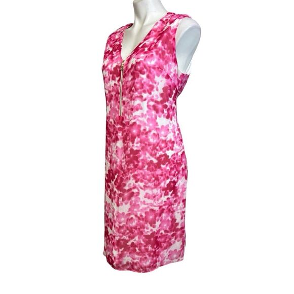 DKNY dress plus size 14 pink white tie-waist sleeveless‎ sheath spring casual - Picture 3 of 6